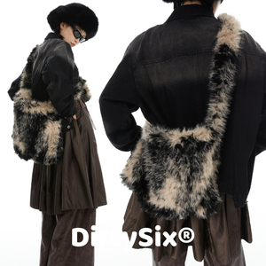 DirtySix /原创 “一只燕麦牛” 流浪风大尺寸 秋冬 大容量毛毛包