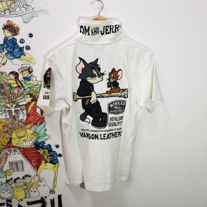 Vanson猫和老鼠夏季男士Polo衫翻领情侣刺绣短袖T恤半袖