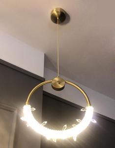 全铜环状半环水晶装饰铜色玄关儿童房主题餐厅特色创意小吊灯