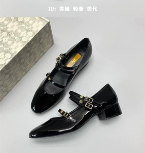 【韩国设计师】代购Rornnii女鞋新款复古三扣带低跟圆头真皮单鞋