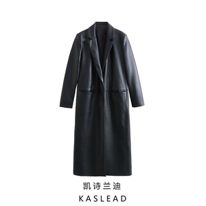 KASLEAD 新款 女装 欧美风时尚中长款仿皮大衣外套 1255749 800