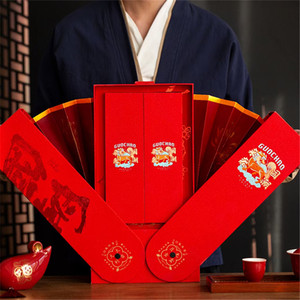 2021年新款国潮国风新年春节高档茶叶礼盒包装盒小罐茶陶瓷罐礼盒