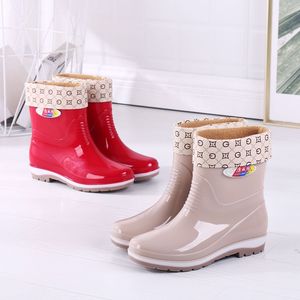冬季短筒雨鞋女士低筒雨靴防滑水鞋胶鞋厨房时尚韩版保暖套鞋水靴