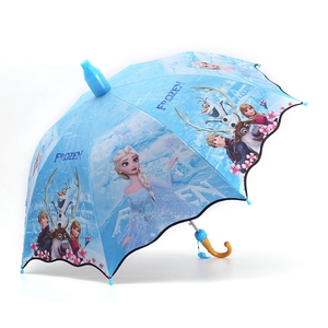 冰淇淋半自动儿童雨伞爱莎公主网红轻便带防水套口哨晴雨两用遮阳