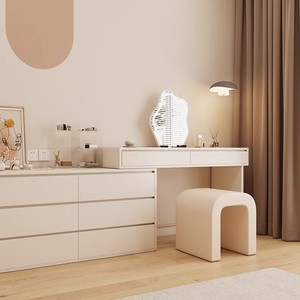 网红奶油风化妆台椅子卧室轻奢艺术梳妆凳现代简约创意白色小凳子