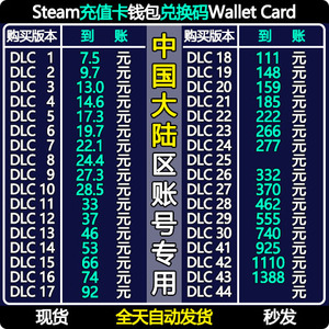 【自动秒发】中国区Steam充值卡 steam国区兑换码钱包国服余额