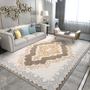 欧式丙纶地毯客厅美式轻奢咖色沙发茶几毯家用主卧机织免洗易打理
