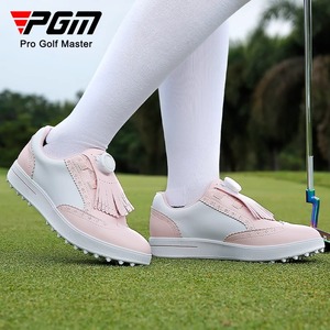 PGM 英伦风 高尔夫女鞋新款防水运动球鞋旋钮鞋带防侧滑鞋钉