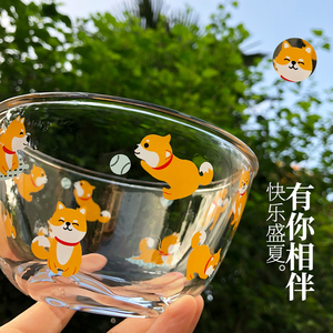 吾爱汝犬，亦爱汝。耐热透明韩式玻璃碗水果沙拉泡面麦片碗可微波