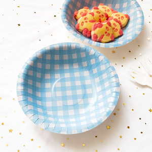 一次性纸碗圆形餐碗饭碗餐盘派对野餐聚会儿童生日装饰布置餐具