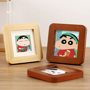 卡通迷你小相框桌面摆件洗照片做成儿童纪念相册框定制实木质摆台