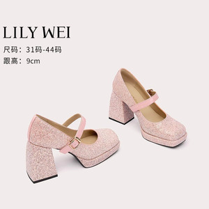 Lily Wei【 女主角】复古高跟玛丽珍女鞋可爱甜美风单鞋2024新款