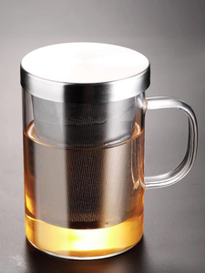 茶水分离杯 泡茶杯办公室耐热玻璃带把手过滤茶叶大容量喝水杯子