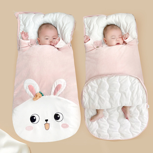 婴儿睡袋秋冬加厚款新生儿防惊跳 0-3月初生宝宝恒温保暖抱被两用