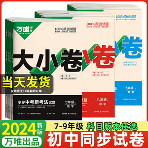 2024万唯大小卷七年级下册试卷测试卷全套八九年级人教版北师初中语文数学英语物理化学地理生物上册期末同步七下初一二三中考万维