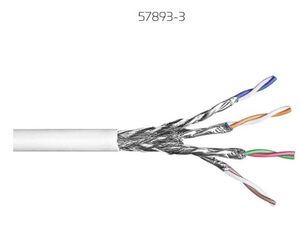康普AMP安普57893-3 7类双屏蔽网线抗干扰七类万兆无氧铜宽带电脑线双绞线SFTP 305米白色外皮