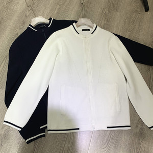 韩国盐系棒球服女春秋薄款针织开衫2021新款休闲宽松夹克白色外套
