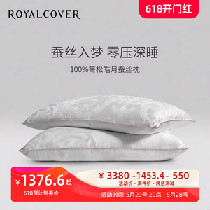 ROYALCOVER/罗卡芙丝棉提花蚕丝枕头 佩斯卡拉箐松皓月桑蚕丝枕