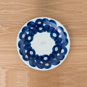 KIHARA日本进口陶瓷杯 陶瓷餐盘  陶瓷饭碗 蓝白木叶纹