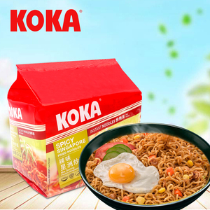 新加坡进口 可口牌KOKA辣味星洲快熟炒面泡面速食方便面85g*5包