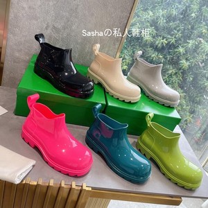 阿希哥同款厚底雨鞋女韩版时尚糖果色防滑防水网红雨靴牛油果短靴