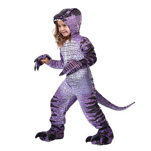 COS万圣节儿童节舞台表演紫色迅猛龙霸王龙恐龙猛禽角色扮演服装