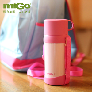 新品MIGO不锈钢儿童保温壶0.6L学生运动保暖壶便携创意旅游保温杯