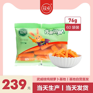 【当天日期】枝纯水果胡萝卜76g*60袋零添加辅食开袋即食低热脂量