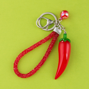 红辣椒钥匙扣小挂件创意个性汽车可爱女钥匙链圈环锁匙扣书包挂饰
