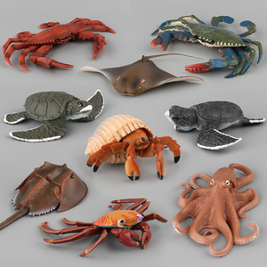 海洋动物八爪鱼模型海龟摆件乌龟仿真塑胶实心海底螃蟹寄居蟹玩具