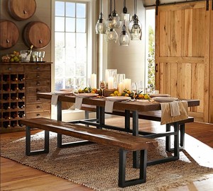 美式loft餐桌复古实木铁艺饭桌做旧酒吧桌椅工业风简约休闲咖啡桌