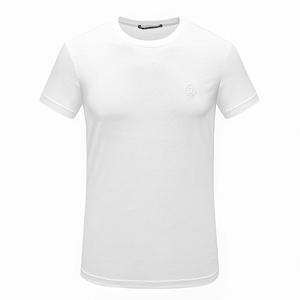 夏季男士圆领短袖透气白色套头休闲T恤衫棉质薄款短衫Z892102106