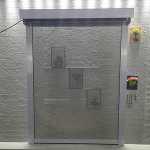 电动隐形纱窗厂家透景透气防蚊虫抗风卷帘推拉铝合金PVC窗纱入户