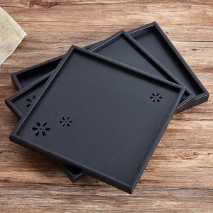 新品特价 欧式创意长方形实木茶盘现代简约 樱花木质果盘托盘包邮