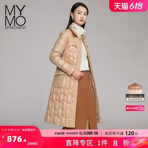 MYMO高级菱格轻薄保暖长款羽绒服女朗黛商场同款冬新款M4R646K