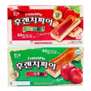 韩国食品海太草莓苹果酱派192g盒千层酥饼干水果酱曲奇进口零食