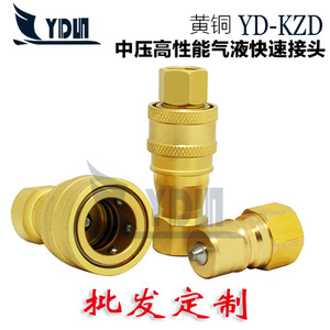 KZD黄铜液压快速接头双自封开闭式耐高温腐蚀水管油管快换插接头