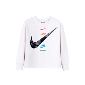 Nike/耐克童装秋冬季女童小童加绒保暖串标休闲套头卫衣NY2142061