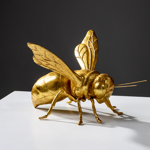 欧式轻奢仿真金色蟋蟀昆虫摆件样板间书房创意设计师摆台软装饰品