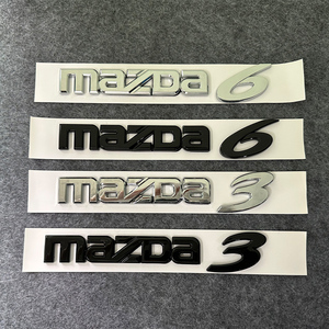 适用于马自达英文标MAZDA6车贴标马六车标后备箱MAZDA3车标字标贴