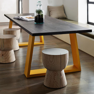 北欧loft铁艺实木餐桌长方形书桌美式会议桌办公桌写字台创意长桌