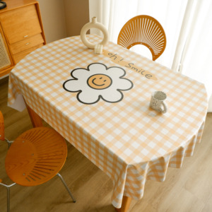 椭圆桌桌布防水防油免洗家用餐桌布ins轻奢高档长方形PVC台布桌垫