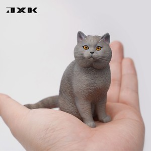 JXK 蓝猫英国短毛猫英短黑猫仿真模型可爱创意汽车车载手猫咪摆件