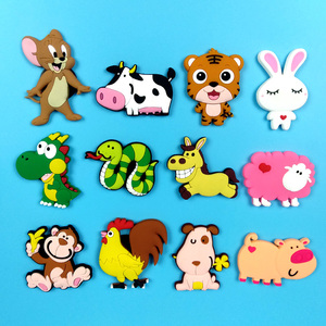 5送1可爱卡通创意冰箱磁性贴十二生肖动物儿童宝宝早教识字3D立体