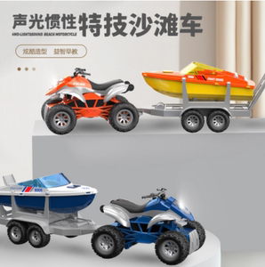 文艺特技越野沙滩儿童新款惯性摩托艇玩具声光音乐沙地车男孩
