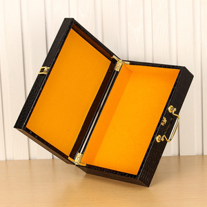 手提式PU皮盒礼盒包装盒现货皮具通用鳄鱼纹高档皮盒饰品包装木盒