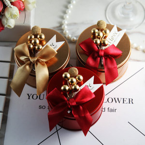 结婚创意喜糖盒子圆形铁盒欧式婚礼个性糖果盒费列罗喜糖含糖成品