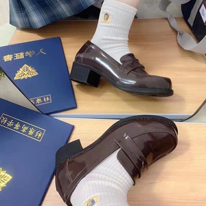 欧奈川 熊熊星球原创基础款正统小皮鞋日系中跟JK制服鞋子加绒女