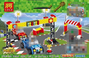 将牌33032我的方块世界小汽车人仔车仔场景益智拼装儿童玩具积木