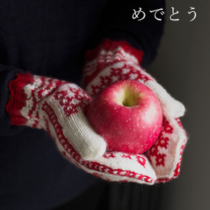日系 北欧森系小鸟70%羊毛毛线编织手套 冰岛 圣诞主题